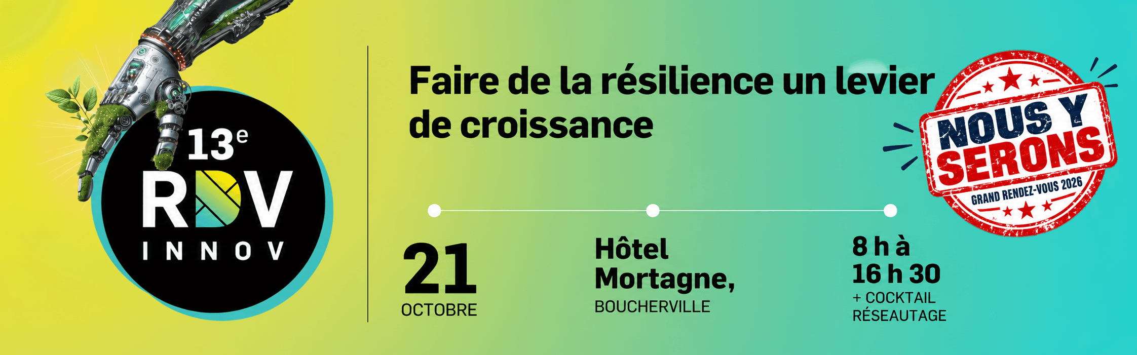 13e Grand Rendez-vous Innov — Faire de la résilience un levier de croissance, le 21 octobre 2026 à Boucherville